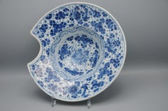 Delft - Blue and white Delftware barber’s bowl, mille-fleurs decor, 18th century