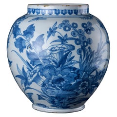 Delft, Blue and White Floral Chinoiserie Jar, 1660-1680 