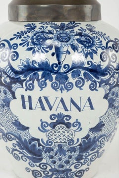 Delft Blue and White "Havana" Tobacco Jar