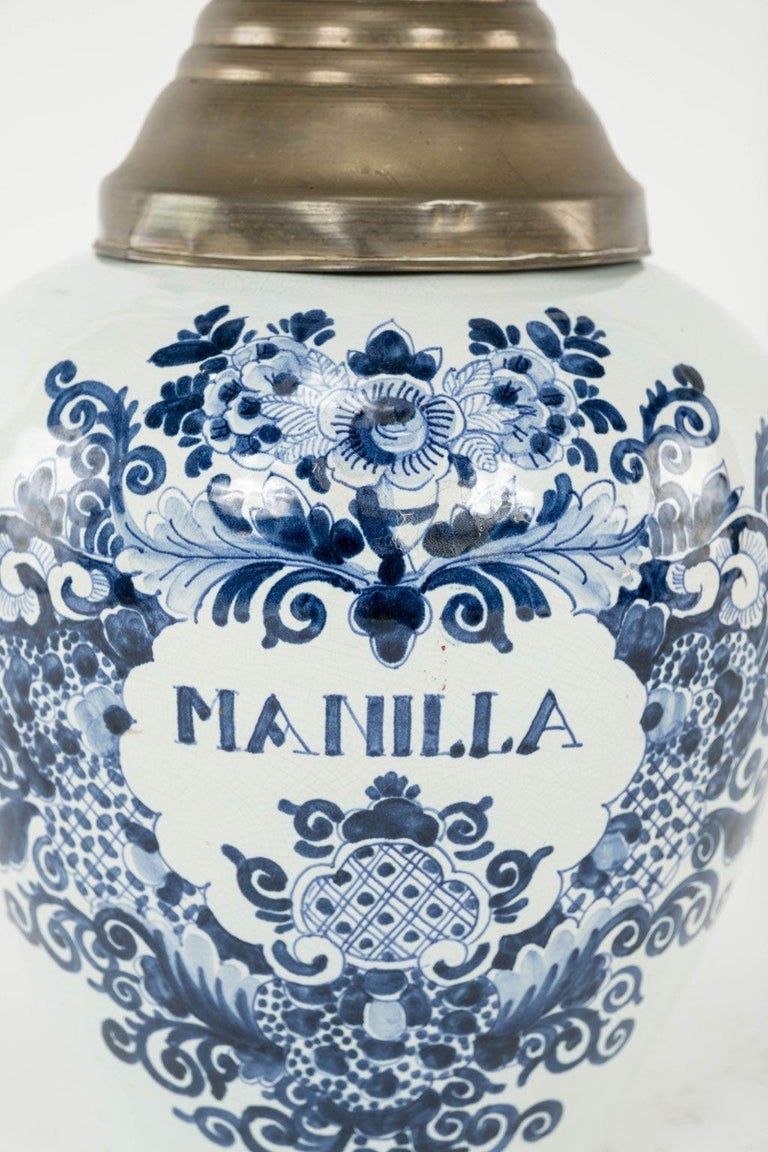 delft tobacco jar carolina Delft Blue and White 