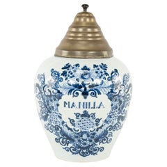 Delft Blue and White "Manilla" Tobacco Jar