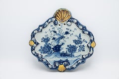 Delft - Blue and White Plaque with polychrome frame, mid 18th century