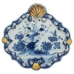 Delft - Blue and White Plaque with polychrome frame, mid 18th century