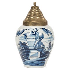 Delft Blue and White “Rosegeur” Tobacco Jar