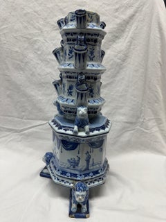 Vase à fleurs / Tulipiere bleu et blanc de Delft