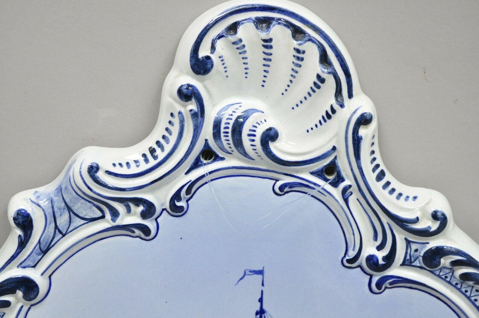 Grand Tour Delft Blue Boch Freres La Louviere Porcelain Ship Wall Charger Plate