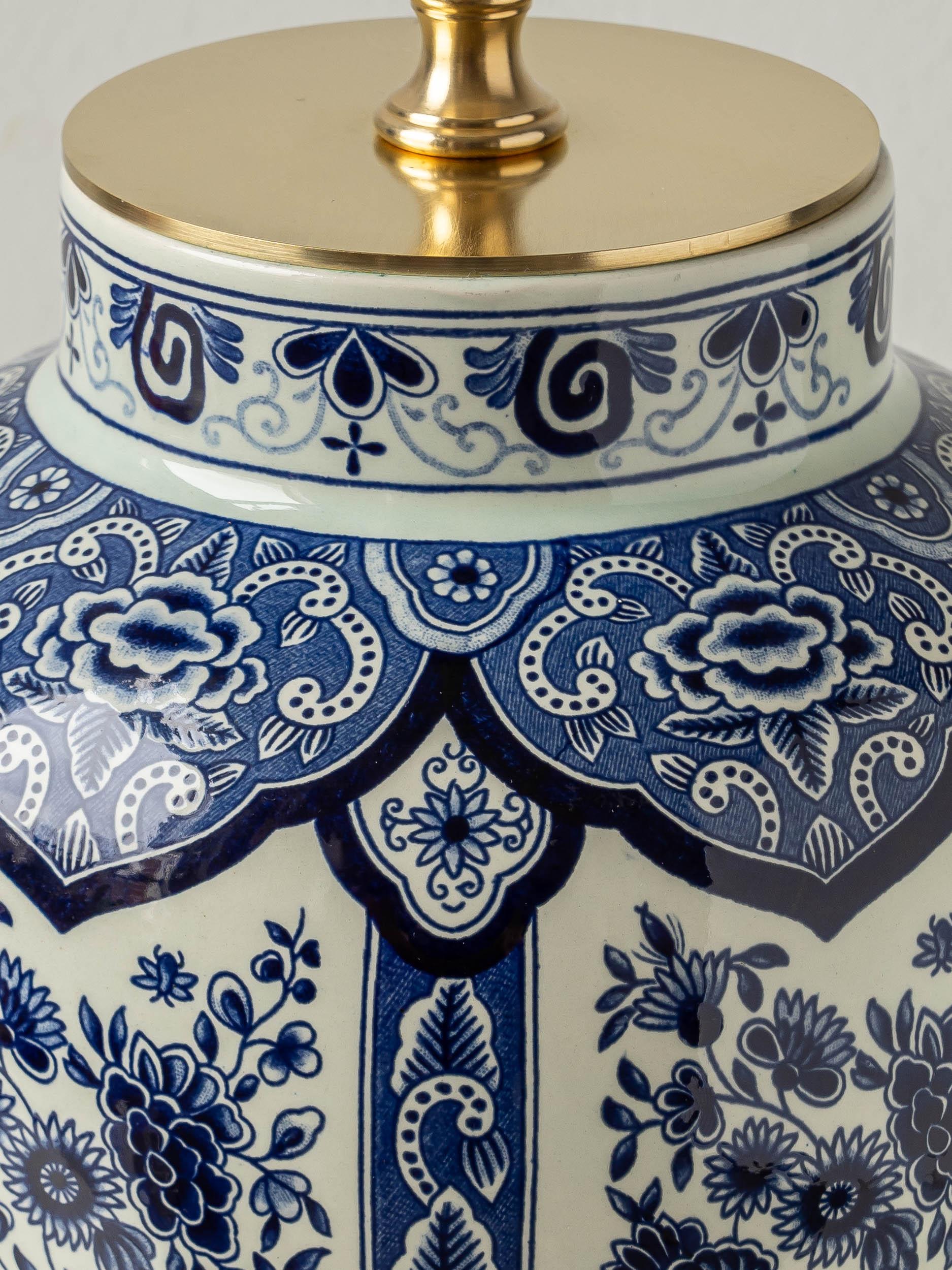 Dutch Delft Blue Ceramic Table Lamps from Vintage Boch Frères Keramis For Sale