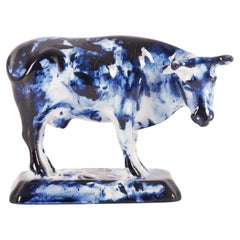 Vintage Delft Blue Cow #2, by Marcel Wanders, Hand Painted, 2006, Unique