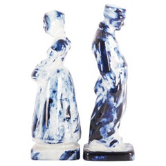 Delft Blue Farmer & Farmer Wife #4, di Marcel Wanders, dipinto a mano, 2006, unico nel suo genere