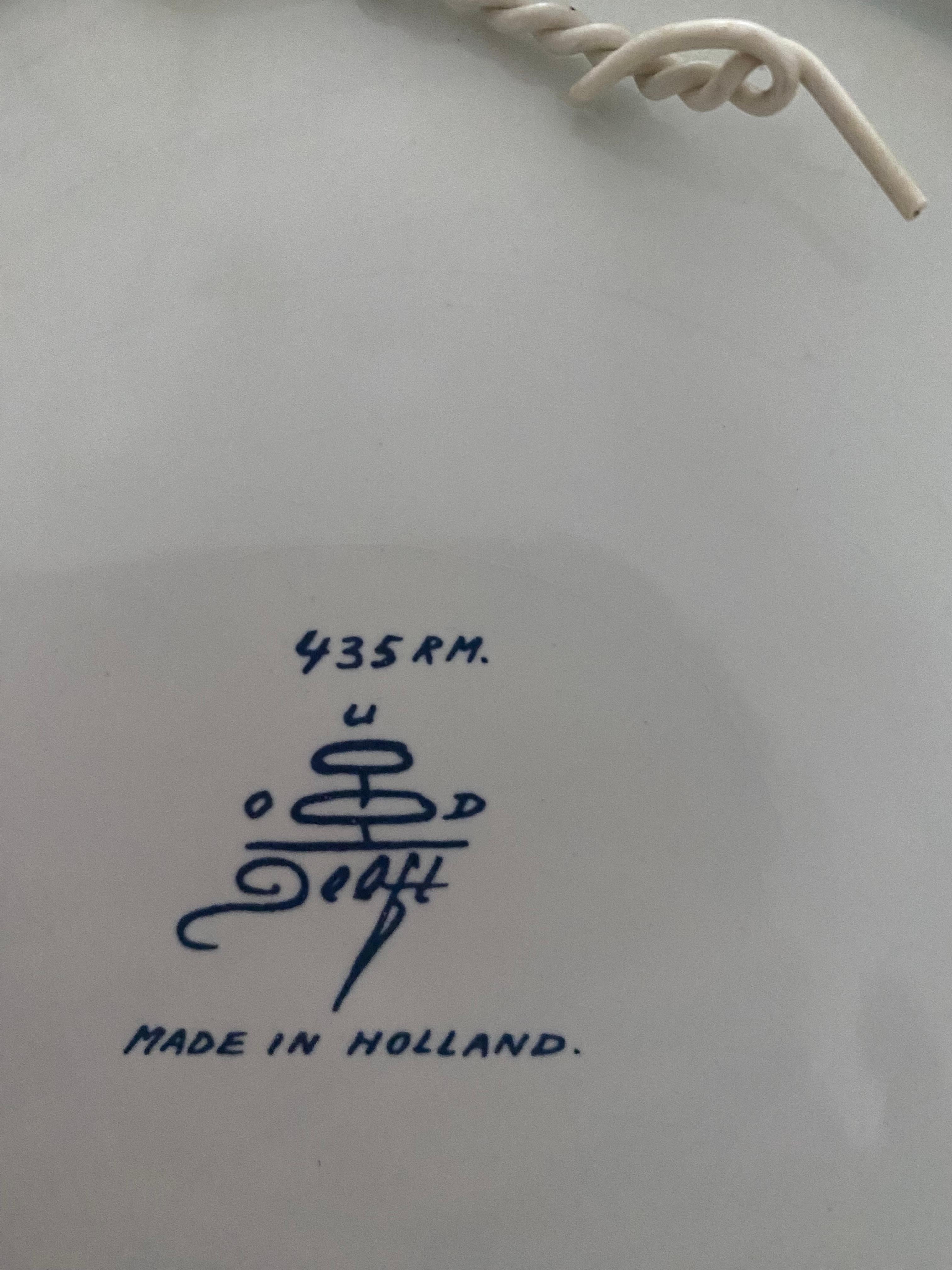 Piatto grande blu Delft di Oud Delft Olanda In condizioni buone in vendita a Waddinxveen, ZH