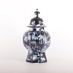 Jarrón azul de Delft con tapa 37 cm nº 1, de Marcel Wanders, Pintado a mano, 2006, Único