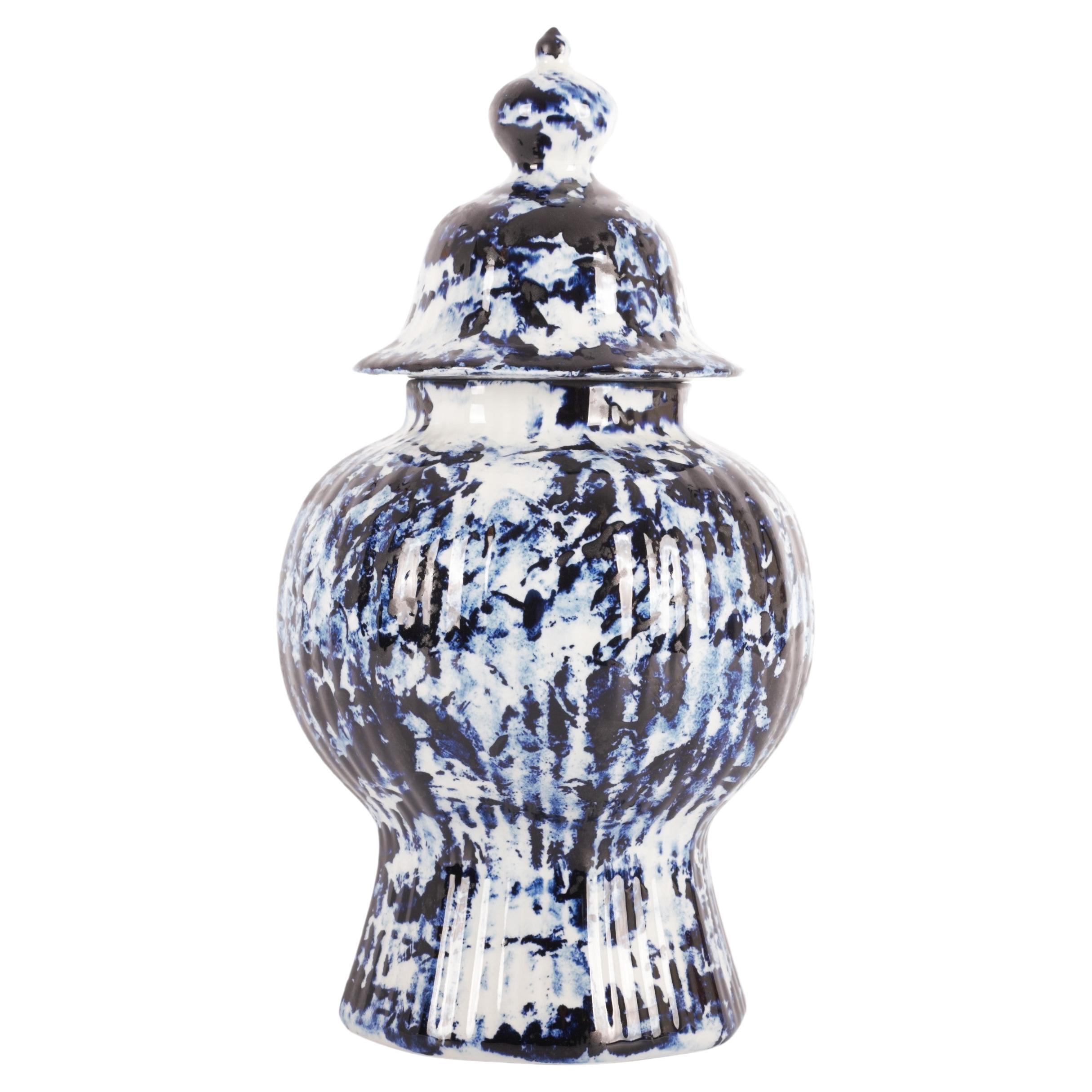 Delft Blue Vase with Lid 37cm #2, by Marcel Wanders, Hand Painted, 2006, Unique