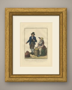 Delft Butter and Leiden Cheese, Dutch Costume Print, Maaskamp, circa 1820