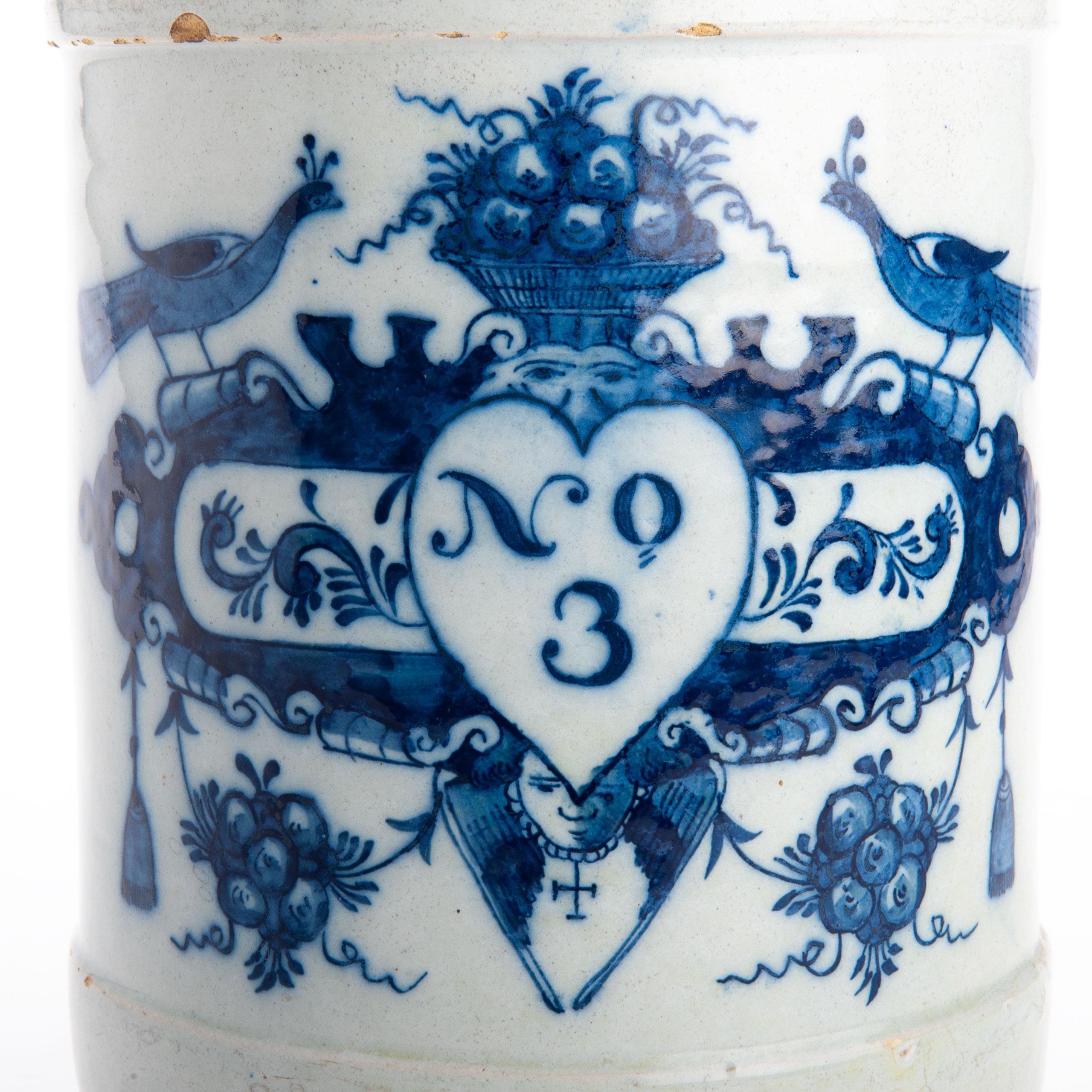 Dutch Delft Ceramic Drug Jar, circa 1800
