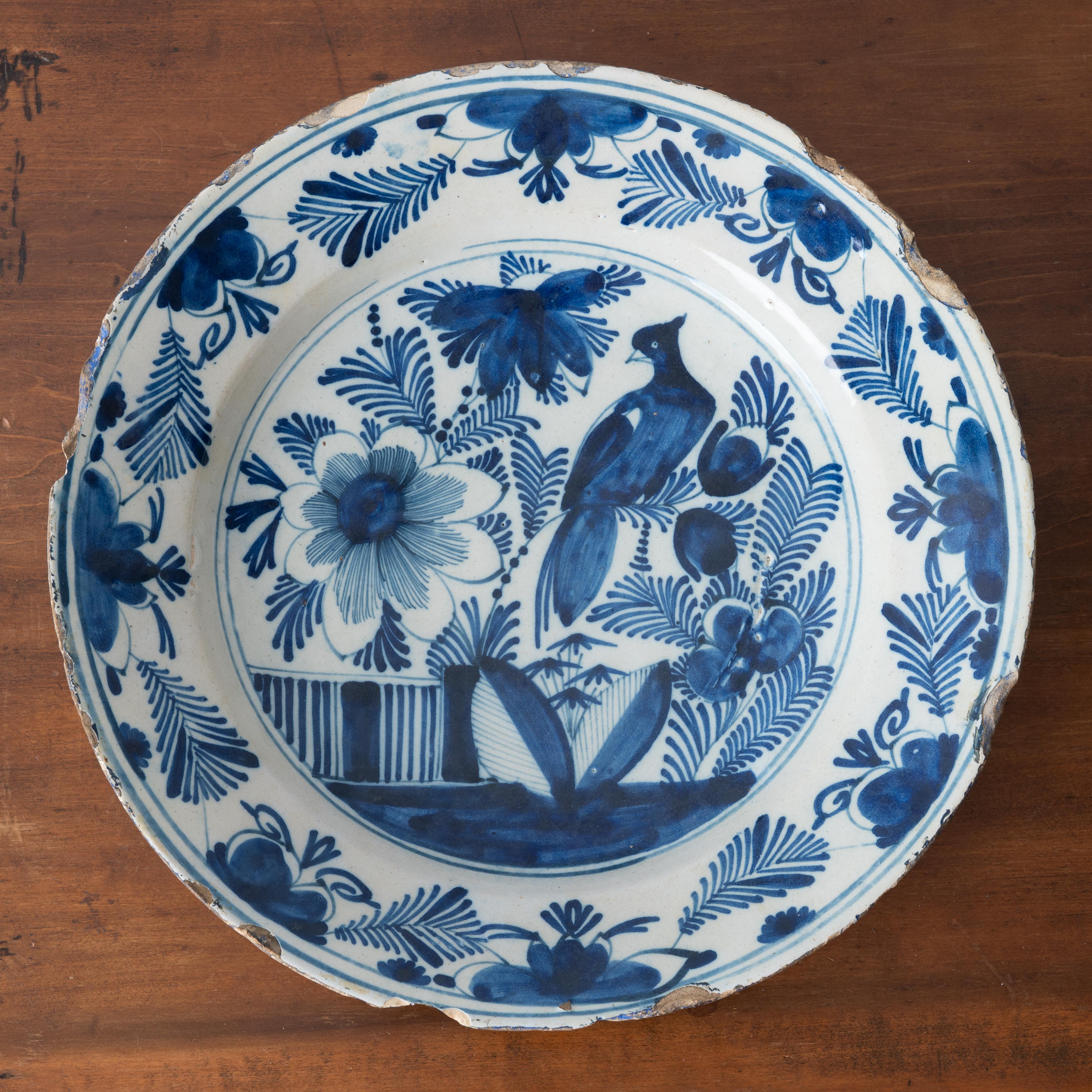 18th Century and Earlier Delft Charger, 18th Century For Sale