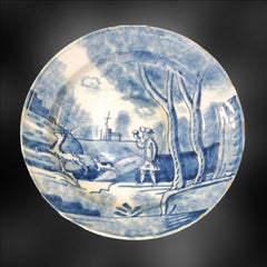 Delft Charger, Coursing a Stag, English, circa 1710