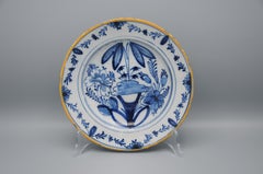 Delft - 'Chinoiserie' Blue and White Floral Delft Plate, ca 1800.