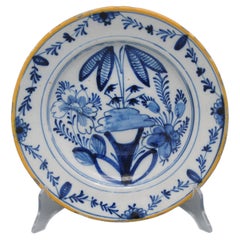 Delft - 'Chinoiserie' Blue and White Floral Delft Plate, ca 1800.
