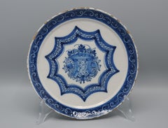 Delft - Chinoiserie plate with floral basket, second half 18th century