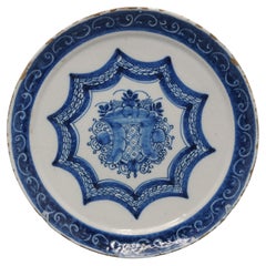 Delft - Chinoiserie plate with floral basket, second half 18th century
