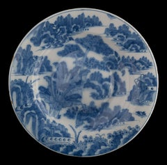 Delft, Extra Large Blue and white chinoiserie salad dish 1660-1680 Size 18.5"