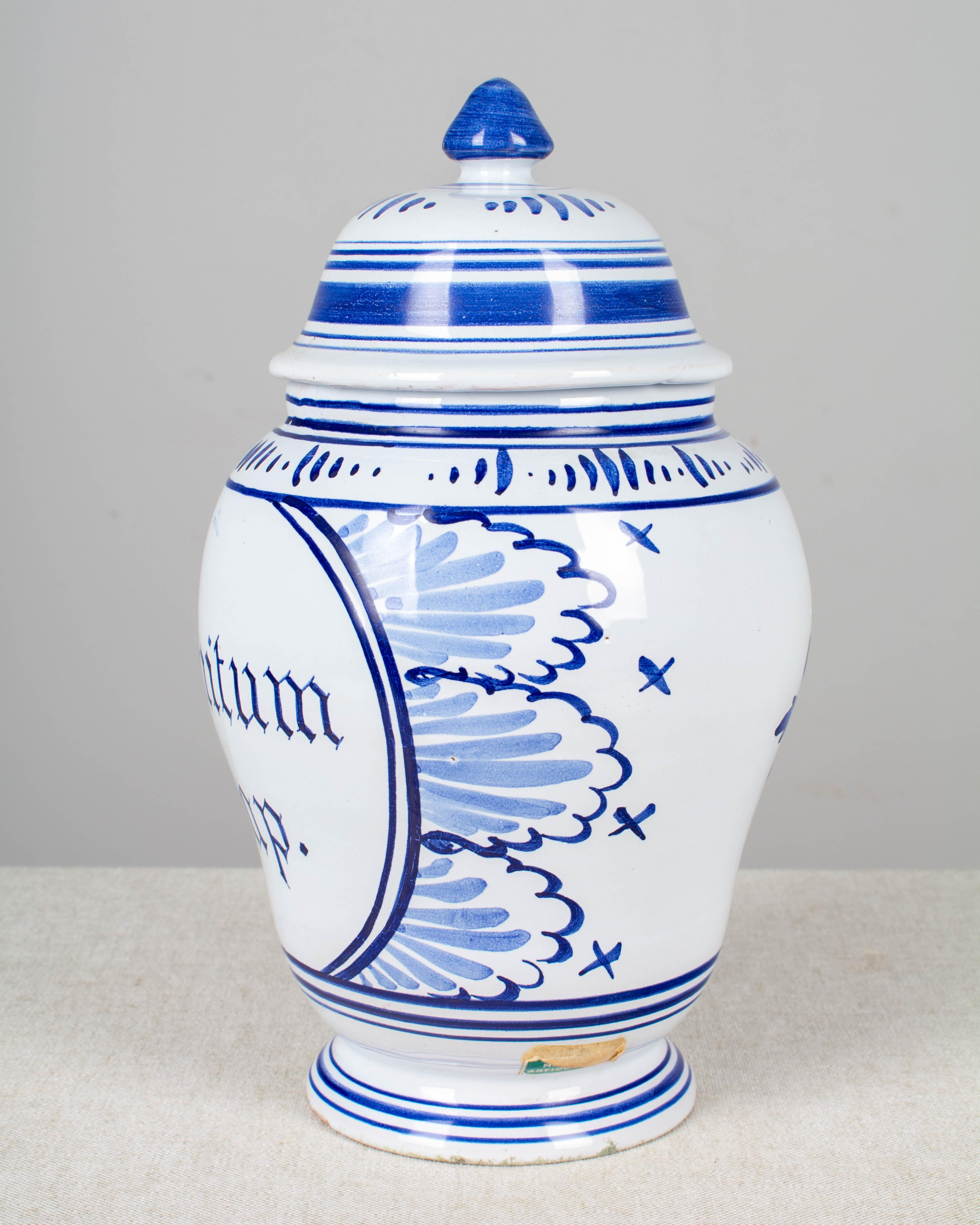 Dutch Delft Faience Apothecary Jar For Sale