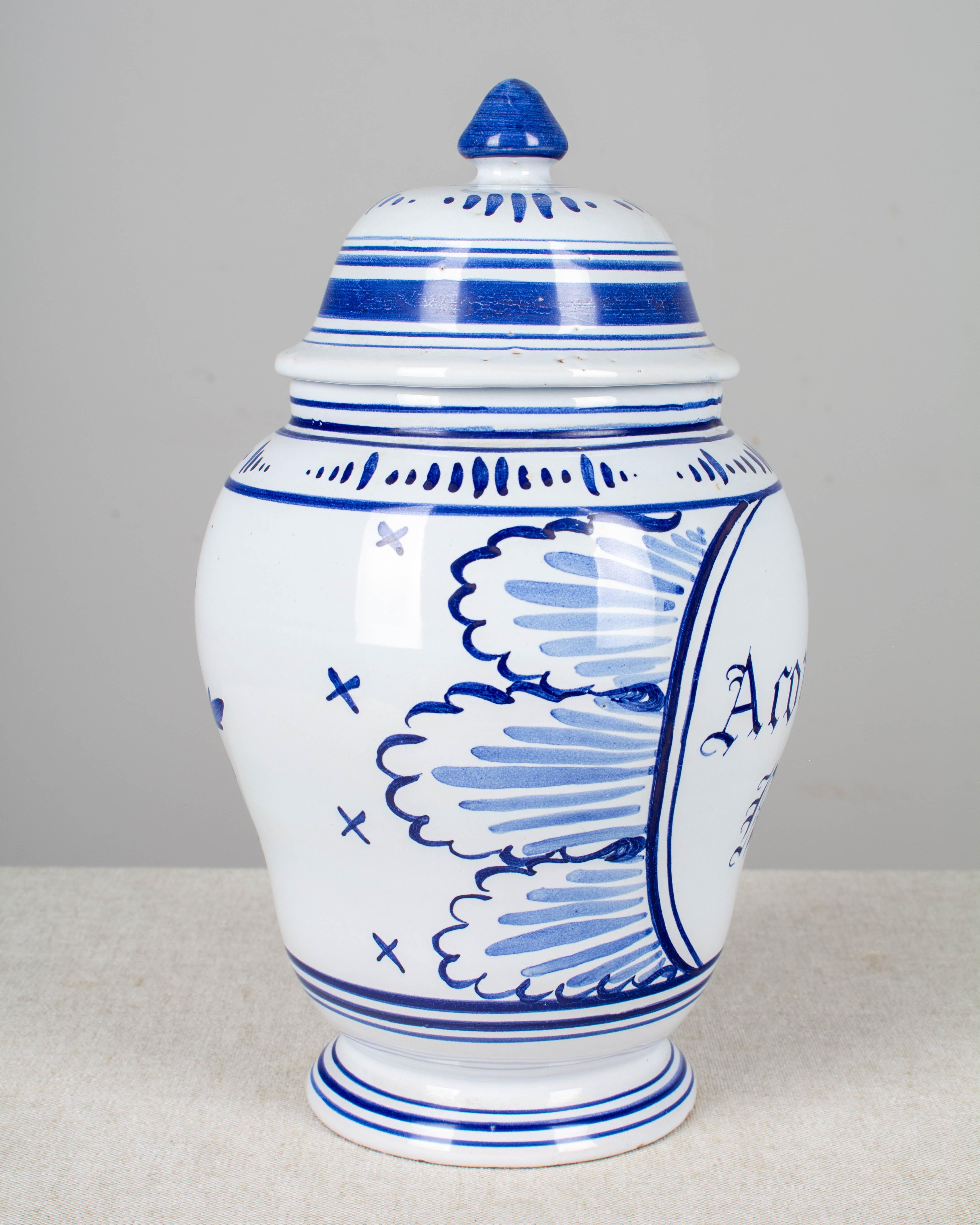 Ceramic Delft Faience Apothecary Jar For Sale