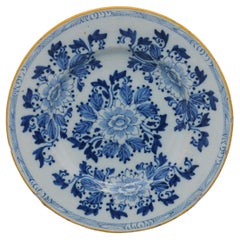 Delft,  Floral plate by 'Grieksche A' - 18th century