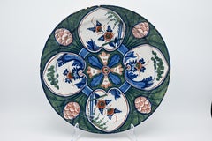 Antique Delft -Four Hearts Charger- Adriaan Rijsselbergh, 'De Grieksche A', 18th