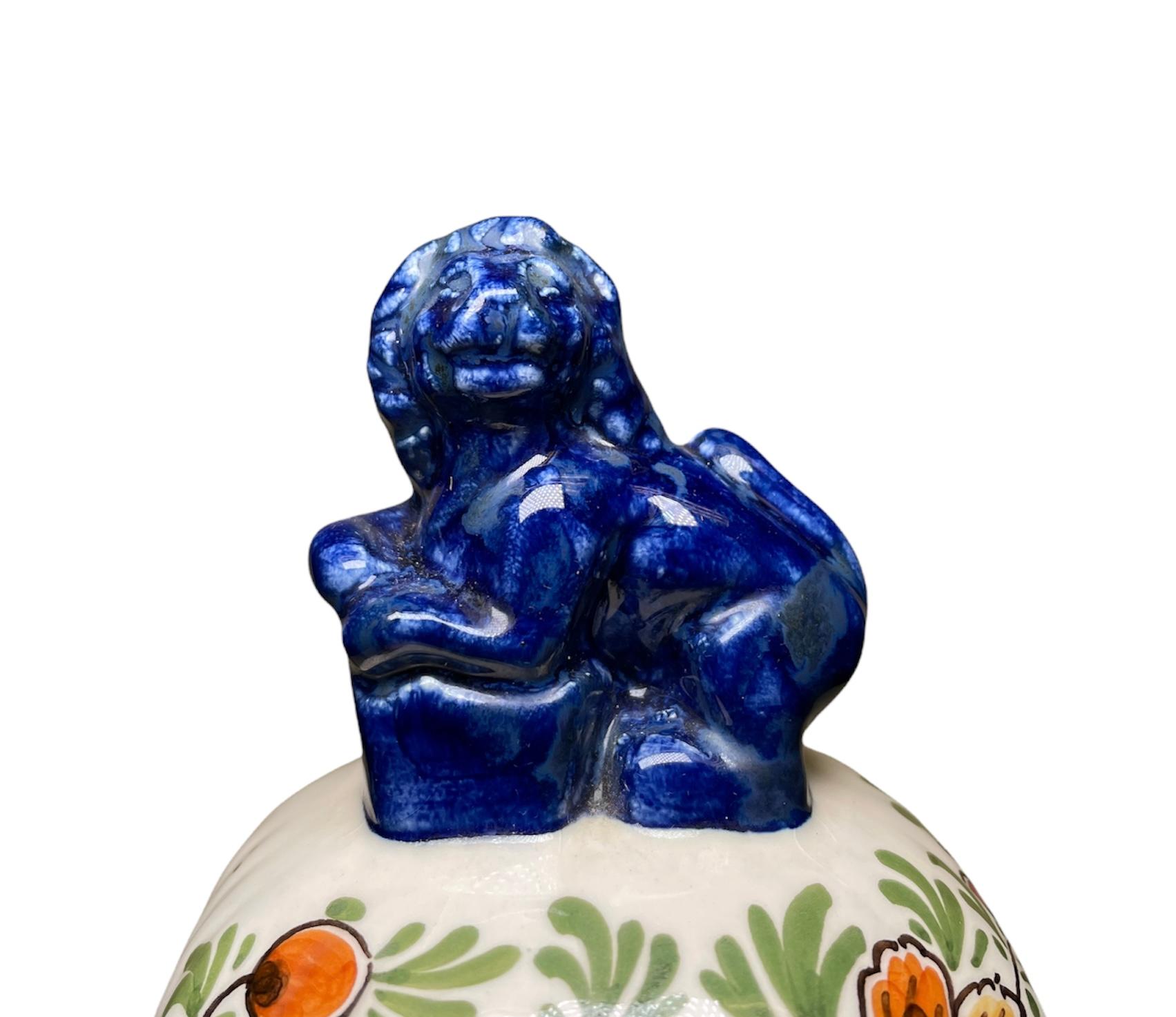 Delft Hand Painted Porcelain Lidded Urn Vase/Ginger Jar 11