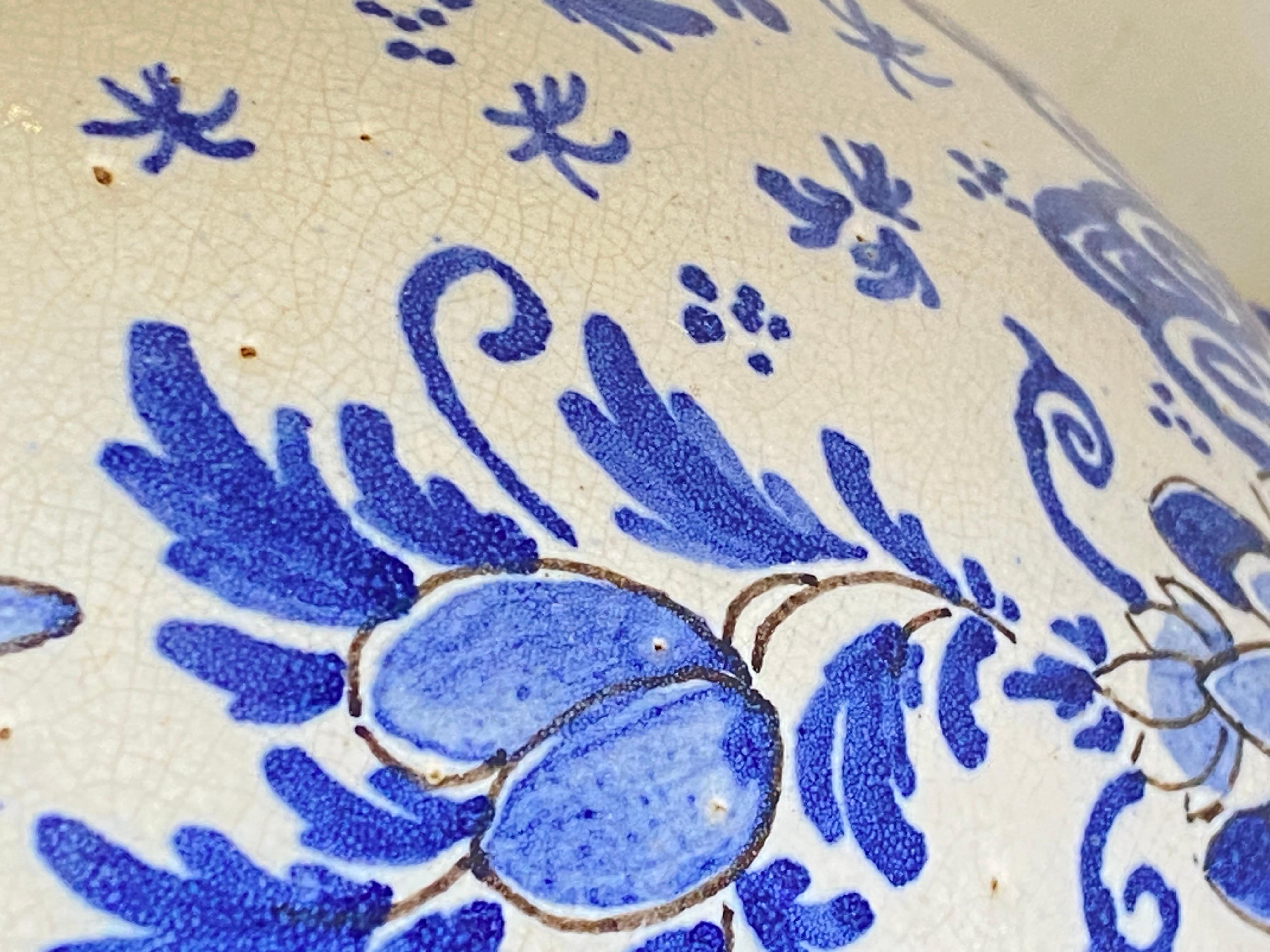 Chinoiserie Delft Jug in Faïence, White and Blue, 18eme Century by Adrian Pynacker Signed For Sale