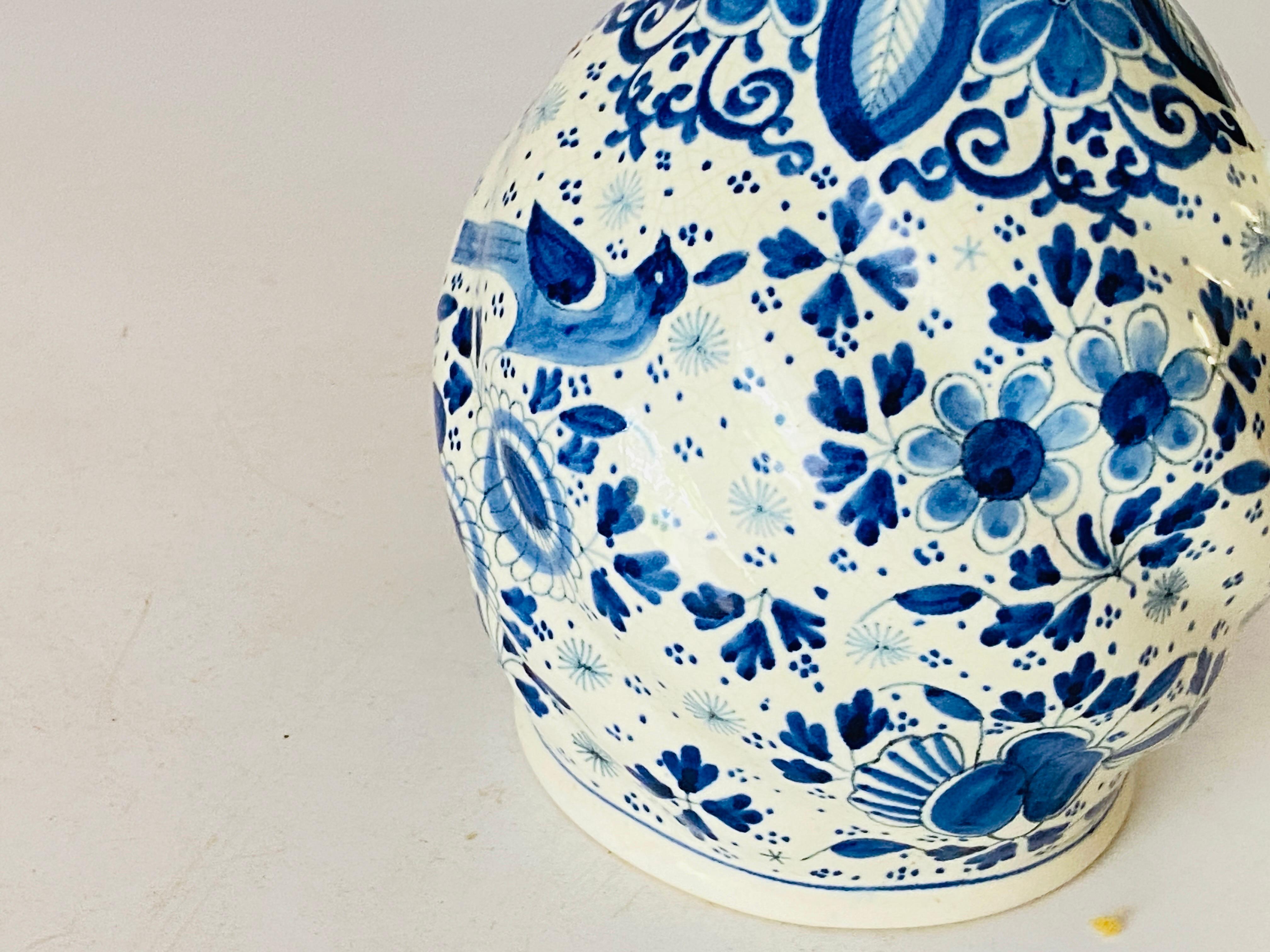 Faience Delft Jug in Faïence, White and Blue, 19th Century Netherlands For Sale
