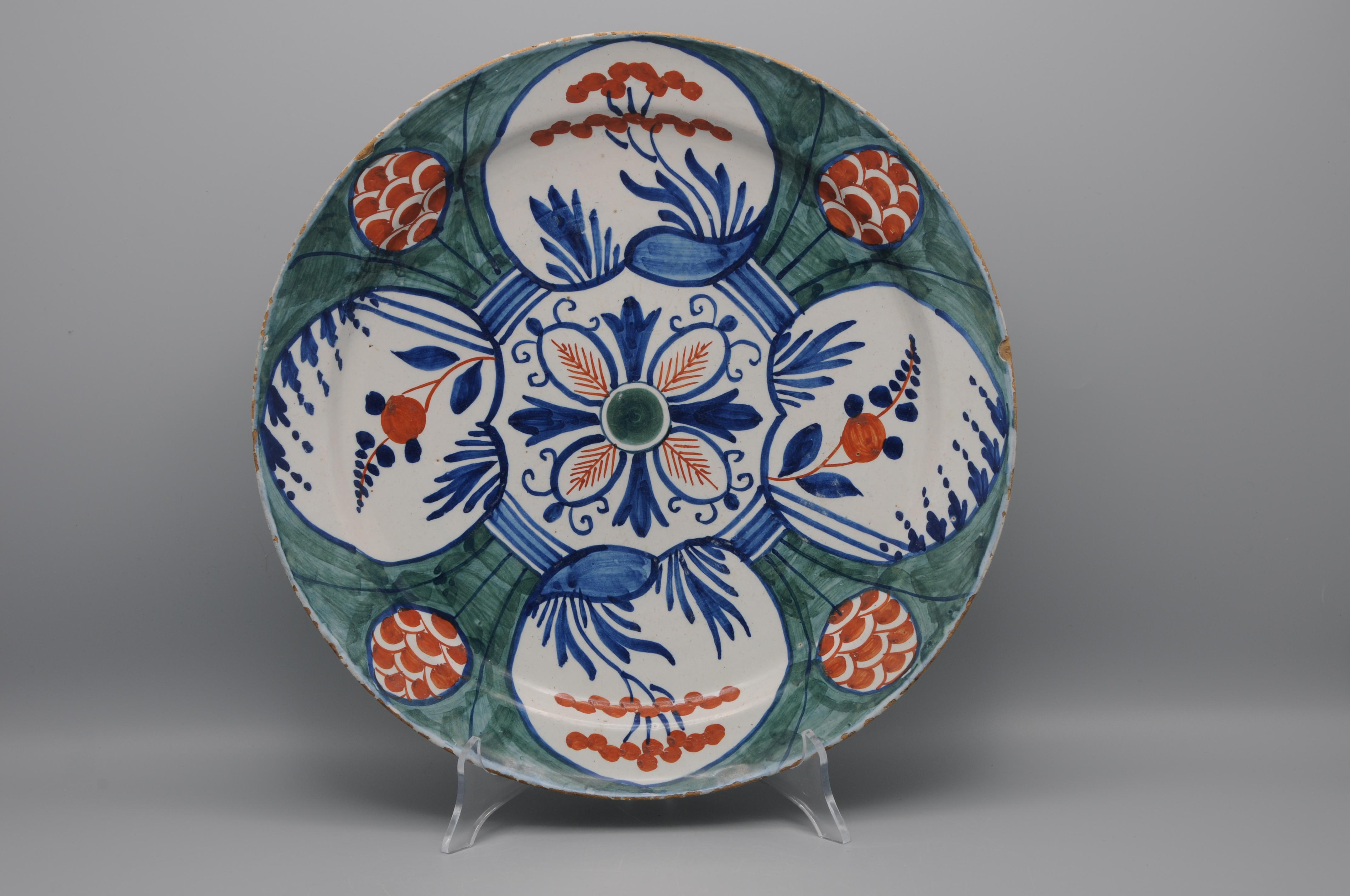 A large Delft earthenware dish with sought-after 