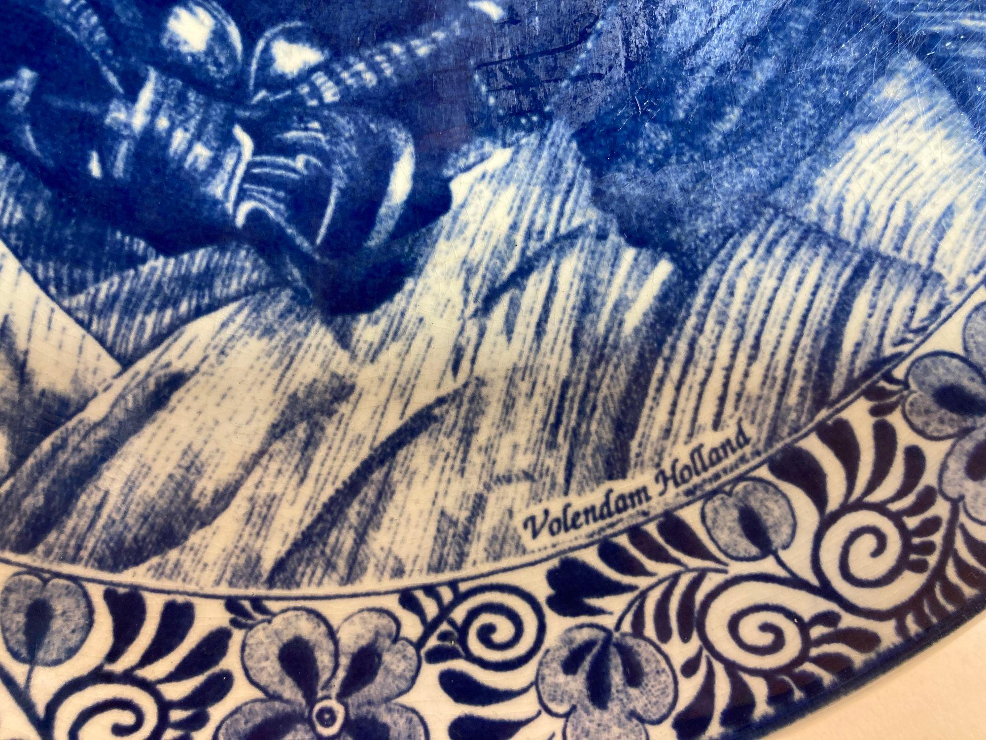 Grand chargeur hollandais bleu et blanc DELFT des années 1940 en vente 8