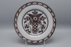 Delft manganese neoclassical plate - late 18th century