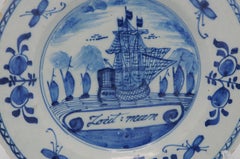 Delft - Maritime commemorative plate 'Zoutman', late 18th century