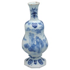Antique Delft - octagonal kalbas shaped vase,  late 17th century