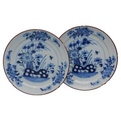 Delft - Pareja de platos de Delft azul y blanco - Siglo XVIII