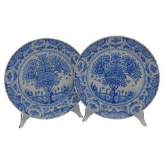 Delft - Geschirrpaar 'Teebaum' Muster - Mitte 18. Jahrhundert, De Grieksche A