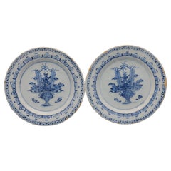 Delft - Pareja de platos de chinoiserie neoclásica - Finales S. XVIII