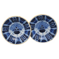 Delft pair of 'Peacock' plates by 'De Klaauw' - second half 18th century