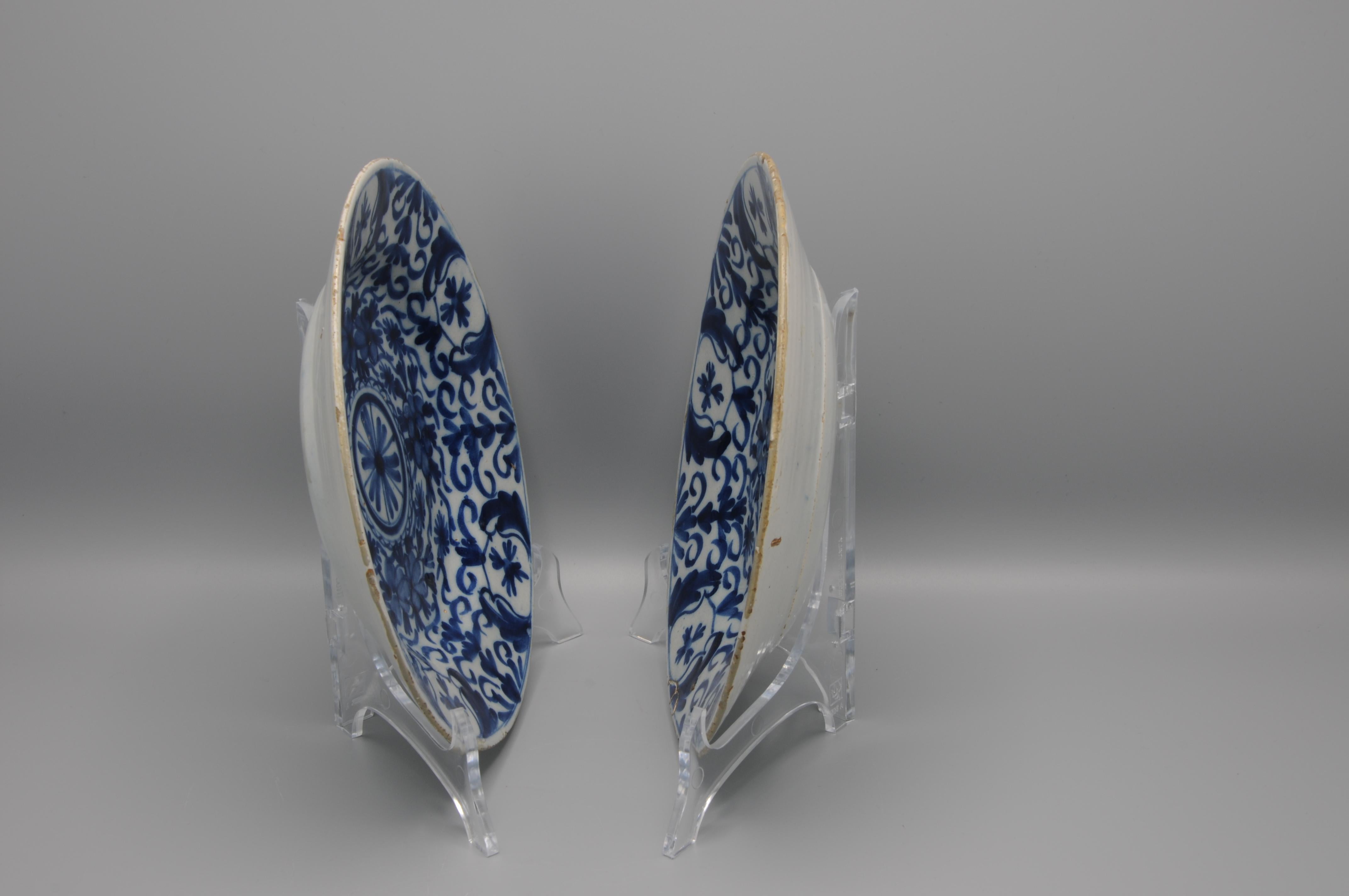 Delft - Pair of plates - Late 18th century  For Sale 4