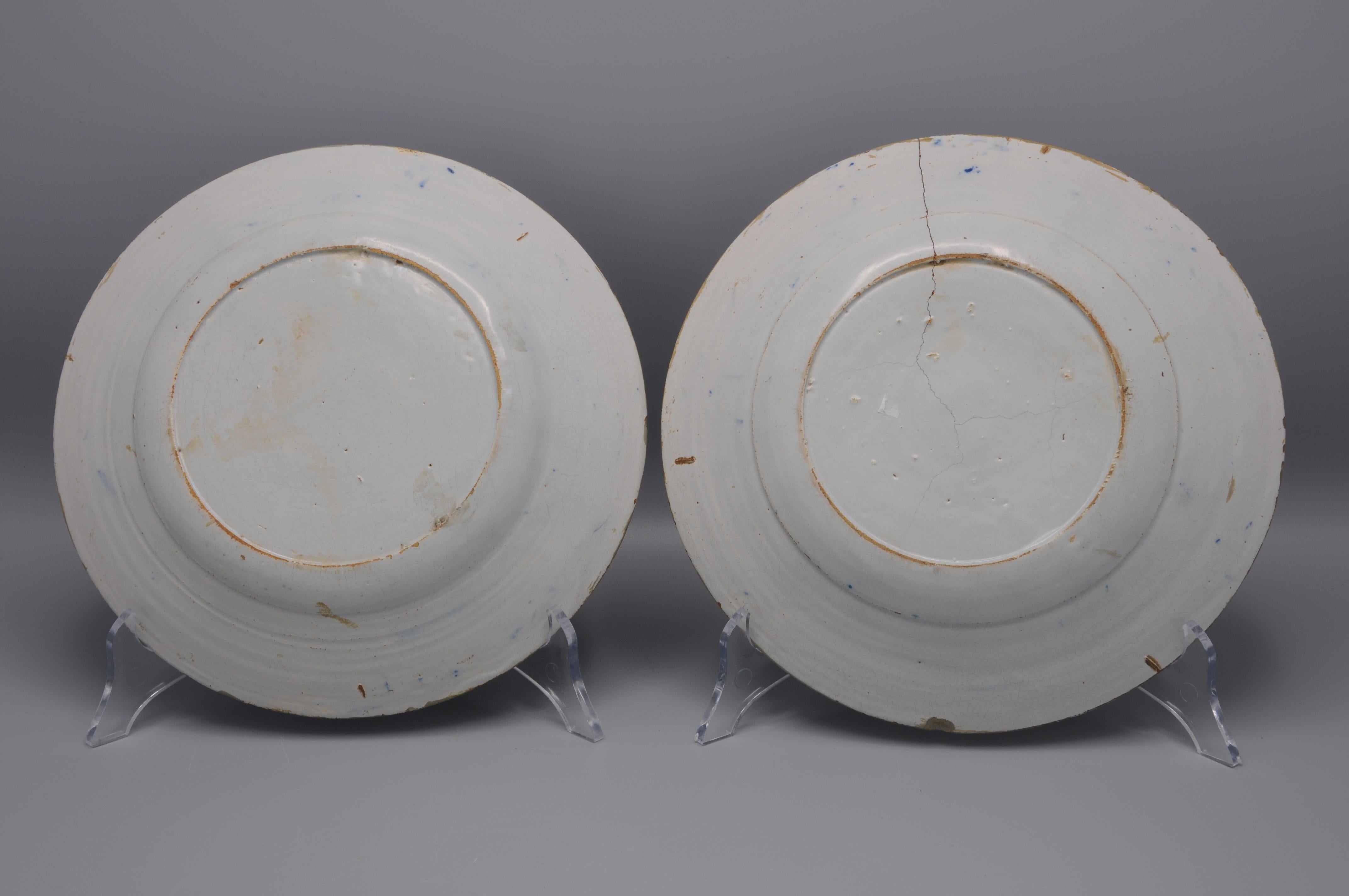 Delft - Pair of plates - Late 18th century  For Sale 6