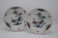 Delft - Pareja de platos florales policromados de Delft - Siglo XVIII