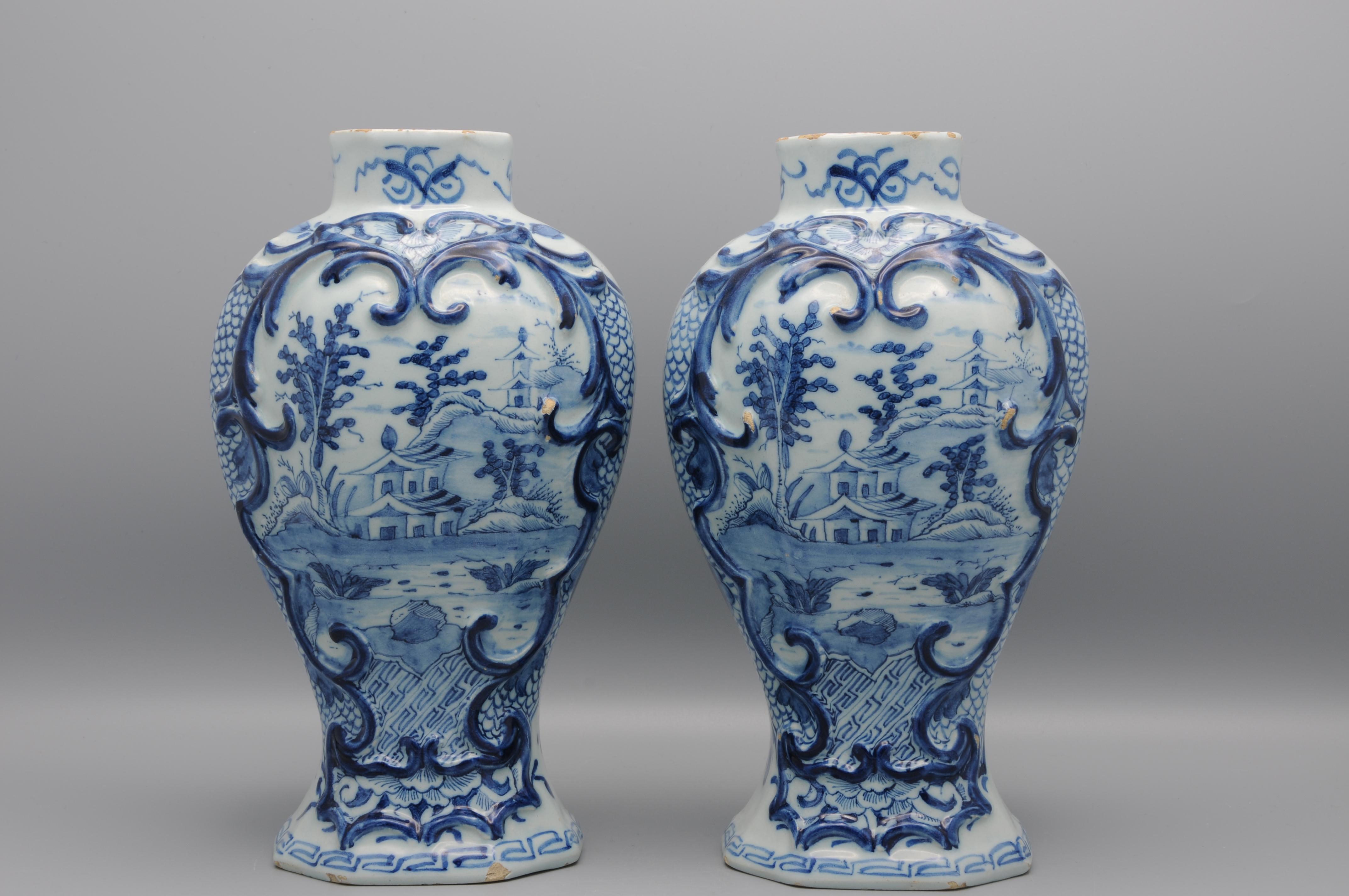 Rococo Delft Pair of vases by 
