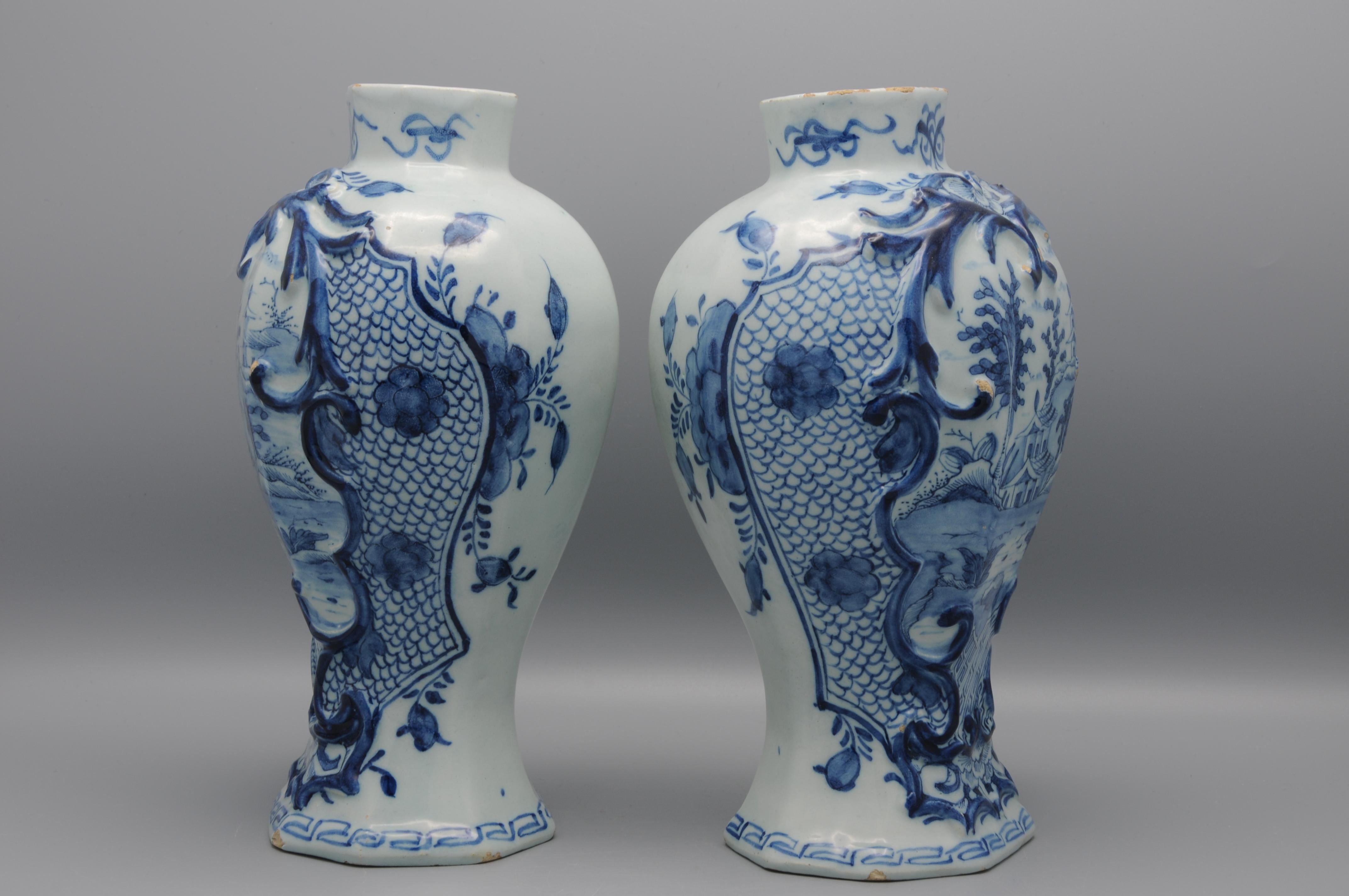 Glazed Delft Pair of vases by 