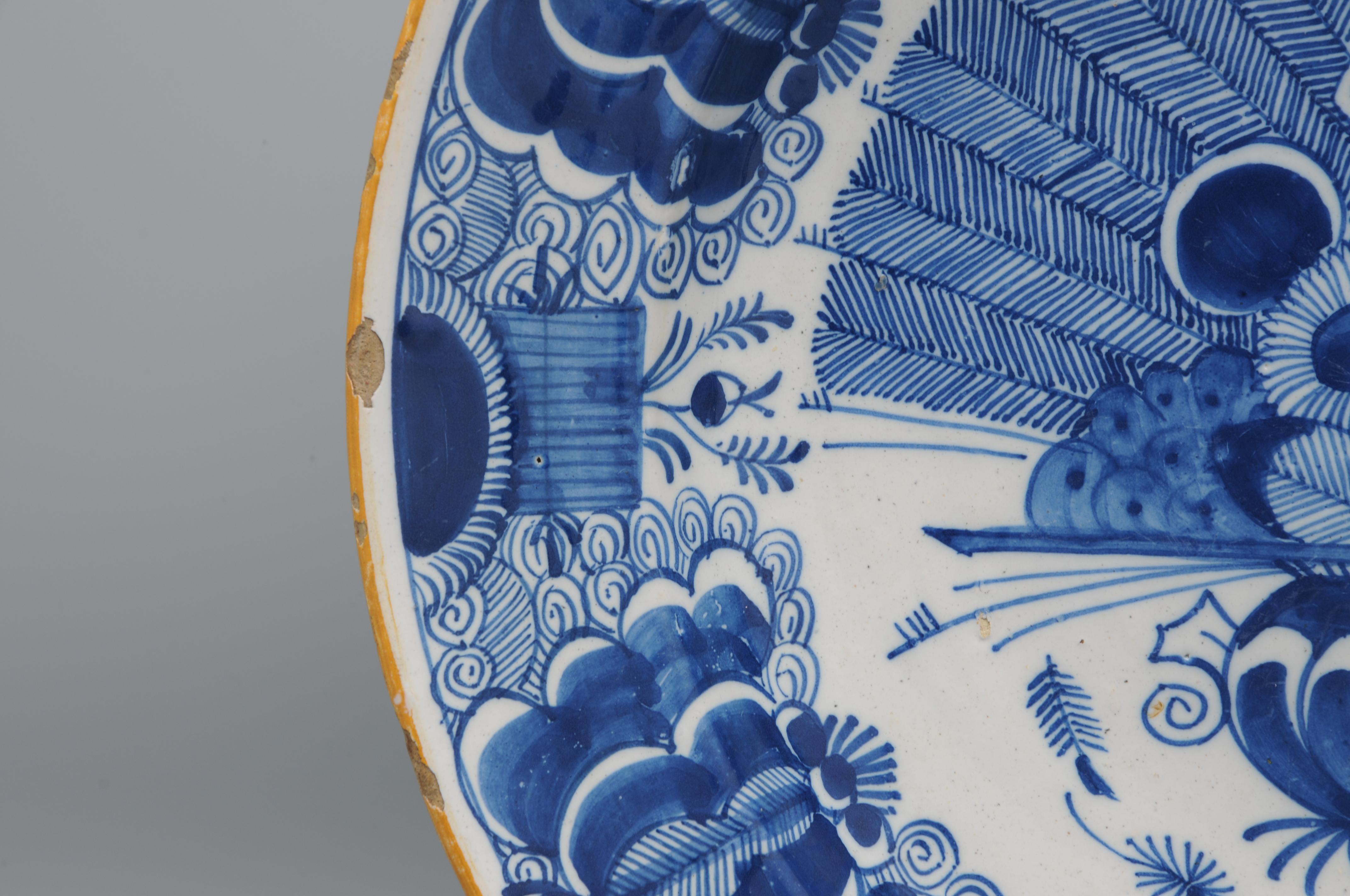 Chargeur 'Pauwenstaart' en forme de paon de Delft - De Claauw, 18e siècle en vente 3