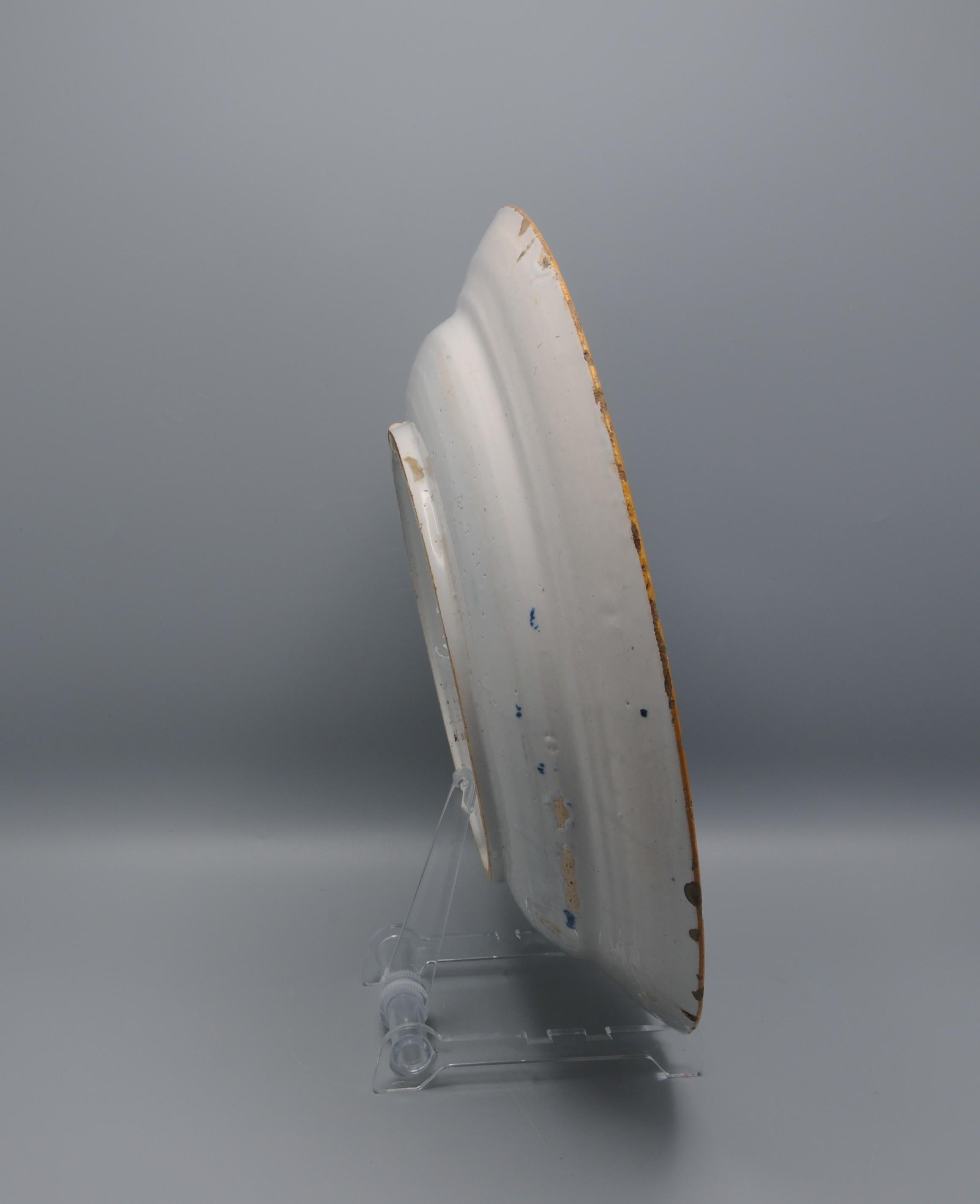 Chargeur 'Pauwenstaart' en forme de paon de Delft - De Claauw, 18e siècle en vente 4