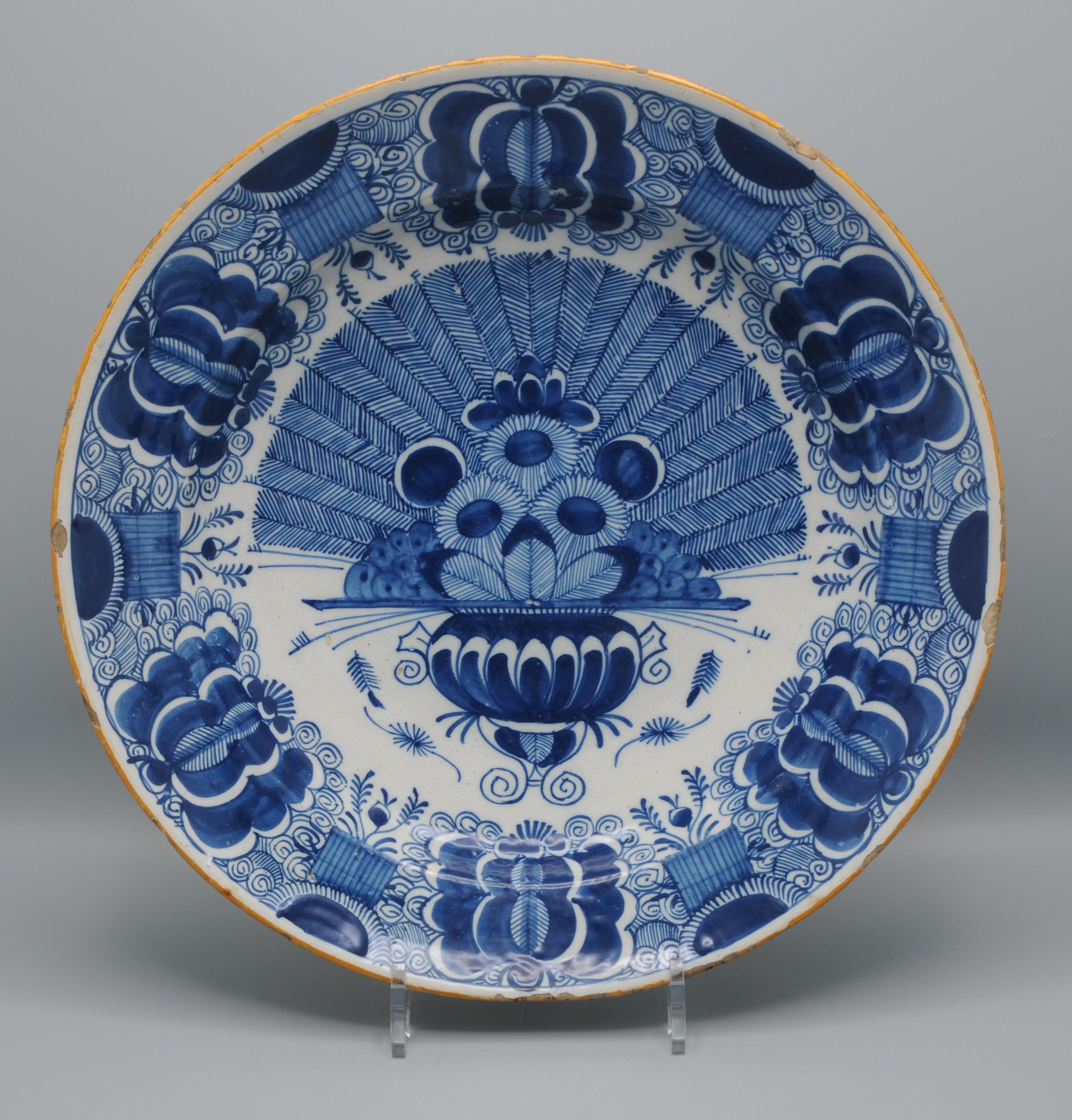 Plat hollandais Delft bleu et blanc 