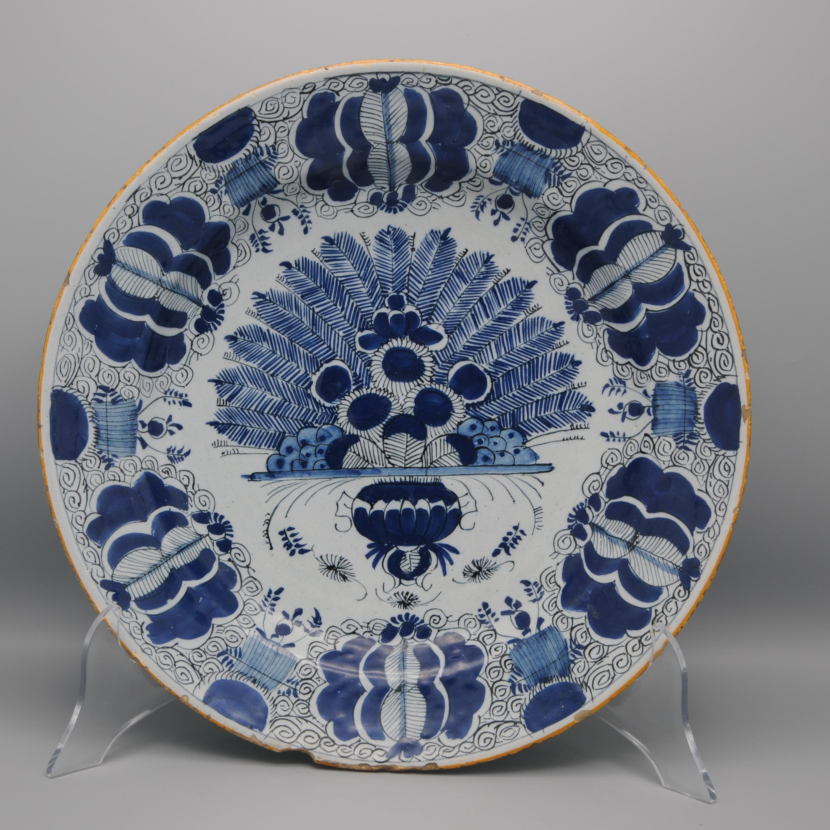 Plat hollandais Delft bleu et blanc 